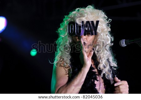 SACRAMENTO, CA - JULY 29: Fee Waybill as Quay Lewd with The Tubes performs at Thunder Valley Casino and Resort in Lincoln, California on July 29, 2011