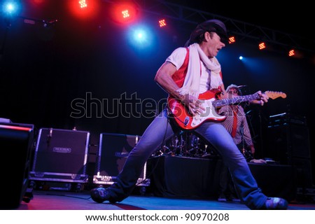 LINCOLN, CA - DEC 15: Tommy Girvin performs in Jingle Bell Rock with Eddie Money and Mickey Thomas at Thunder Valley Casino Resort in Lincoln, California on December 15, 2011