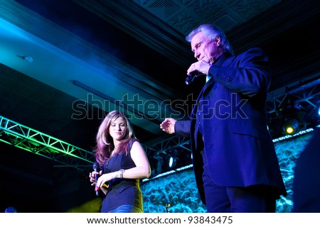 stock photo LINCOLN CA JAN 27 Bill and McKenna Medley perform at