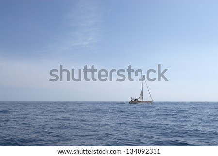 Small yacht in the sea