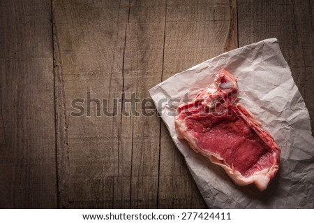 Piece of meat on paper