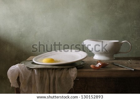 Still life with a white gravy boat