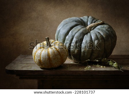 Still life with two pumkins