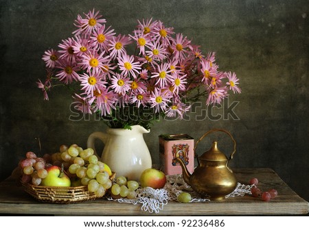 Still life with chrysanthemums