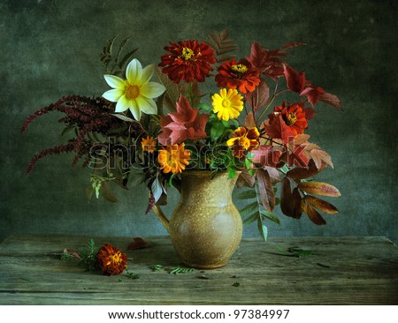 Still life with a beautiful bunch of flowers