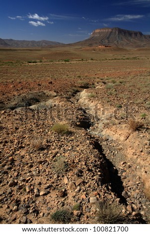 Dry land near Atlas mountains