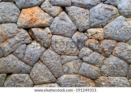 Large blocks of stone of ancient times wall, Greece