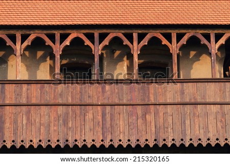 Details of medieval building with Gothic architecture, Romania