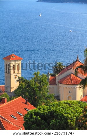 Venetian church inside traditional town on the shores of Adriatic sea