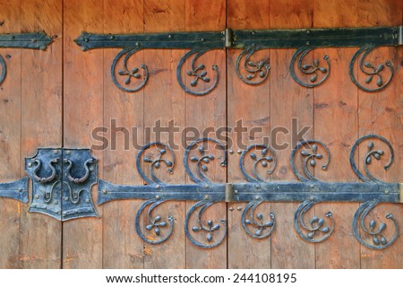 Cast iron decorations on the gate of an old building, Tirol, Austria
