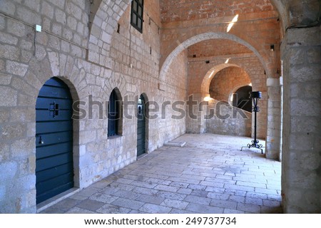Strong walls inside Lovrijenac fort, Dubrovnik, Croatia