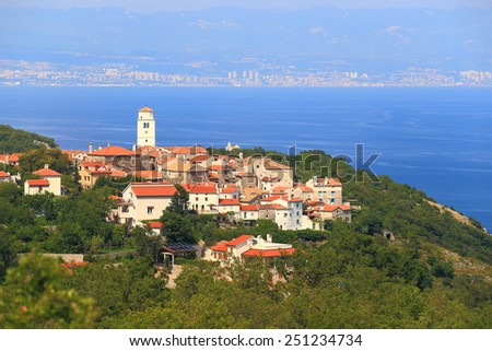 Traditional small town above the Adriatic sea, Croatia