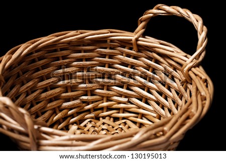 empty basket on a black background
