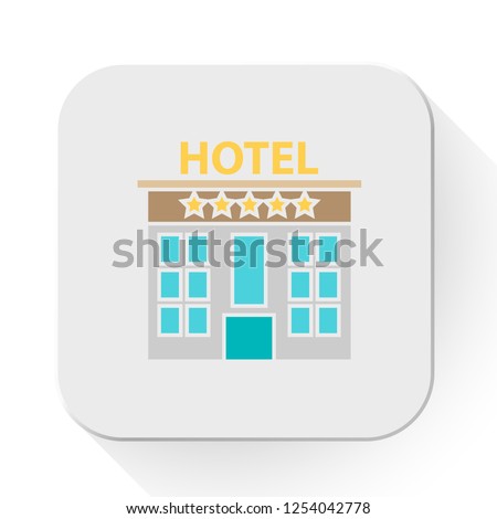 vector hotel. Flat illustration of hotel building. hotel isolated on white background. travel sign symbol. holiday hotel icon