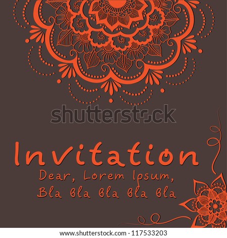Vector invitation card with floral element