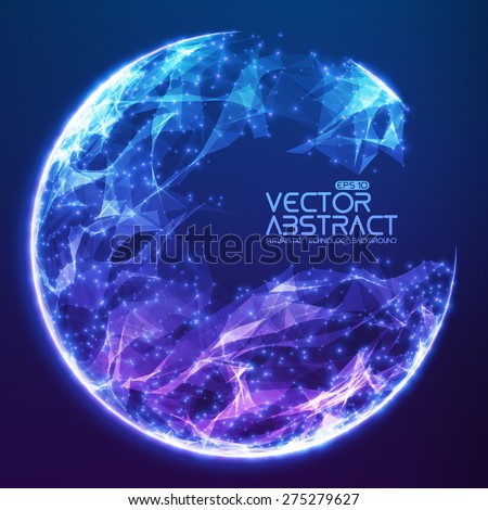 Abstract vector demolished sphere background. Futuristic technology style. Elegant background for business presentations. Destroyed sphere. eps10