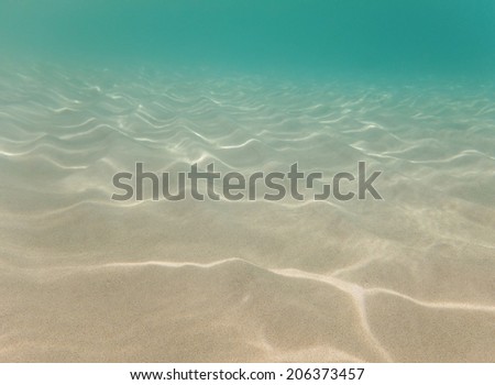sandy bottom with patches of light under water turquoise