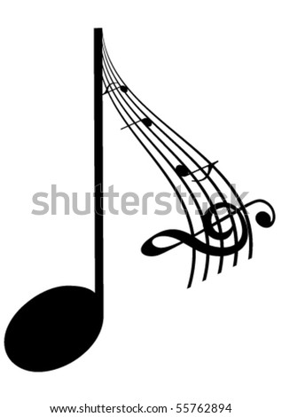 stock vector Abstract Illustration of a music note