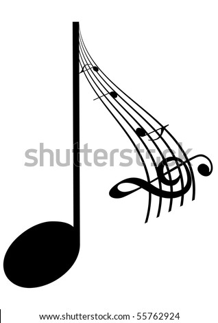 stock photo Abstract Illustration of a music note