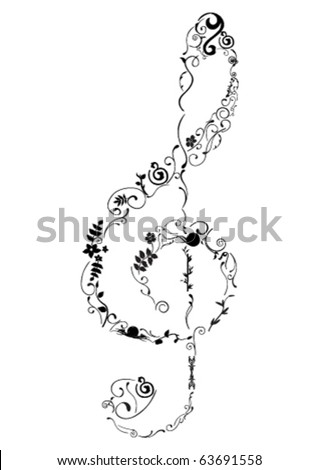 stock vector : Conceptual illustration of a G clef