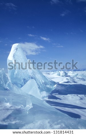 block of ice with sky