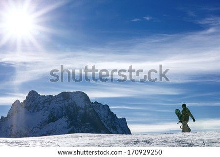 winter sport snowboarding in snow mountain
