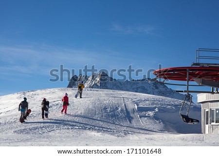 winter sport snowboarding in snow mountain