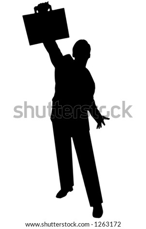 black silhouette man on white