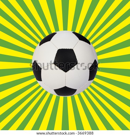 soccer bal on vintage sun light  background