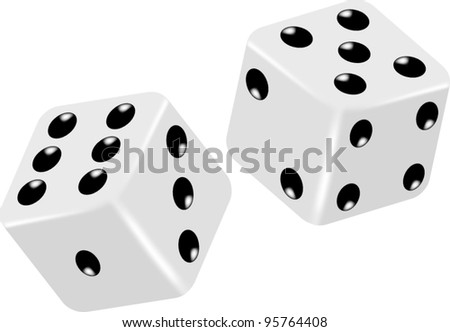 Two Vector White Dice - 95764408 : Shutterstock