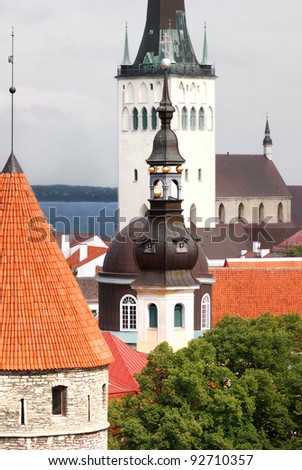 St. Olaf\'s Church and Orthodox Church of the Transfiguration of Our Lord in Tallinn, Estonia
