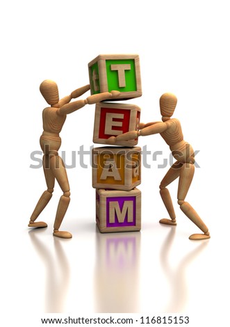 Teamwork concept with dummy Computer generated image Teamwork concept with dummy Computer generated image