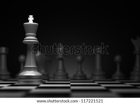 Chess concept with king (Computer generated image)