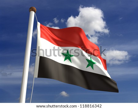 Syria flag with clipping path (Computer generated image)