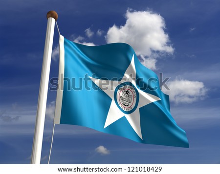 Houston Texas flag USA (isolated with clipping path)