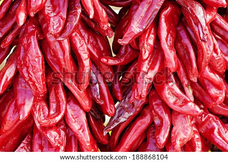 Red hot chili's piled up after harvest