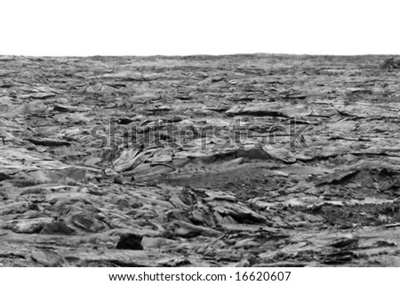 A lava field in the Galapagos islands looks like the moon surface