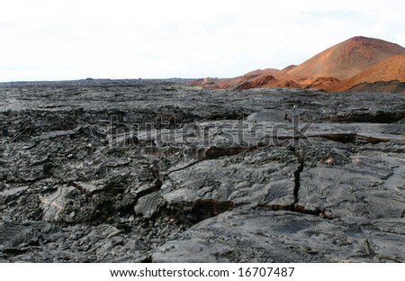 The barren lava fields of the Galapagos Islands