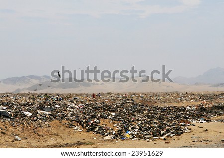 A make-shift garbage dump in Peru