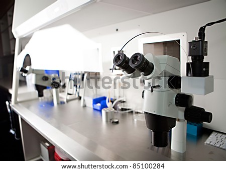 High tech lab equipment used in the in vitro fertilization process