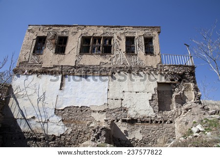 the remains of a house in the village Sille,Konya,Turkey