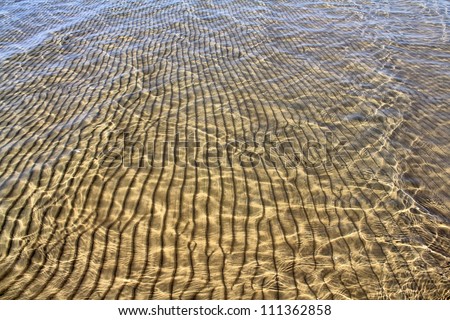 Patterns of the waves on the sand under the water. Lake Erie, Ontario, Canada