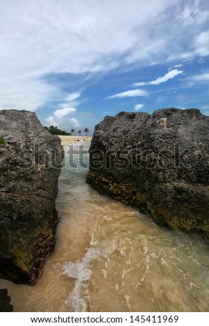 Rocky beach in Riviera Maya