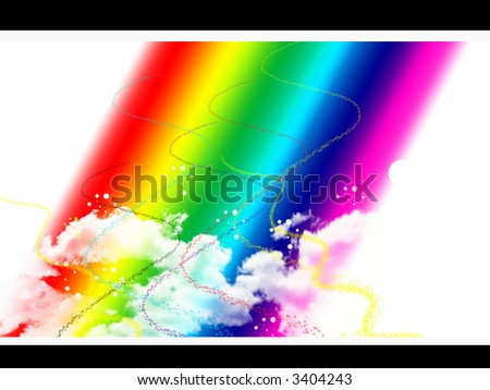 rainbow clouds with border