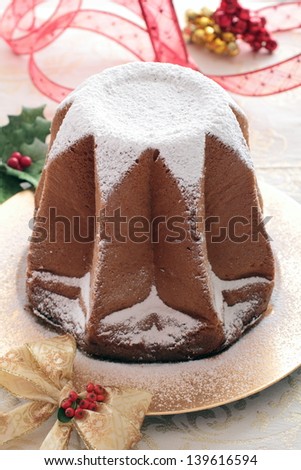 sweet Christmas cake  on gold dish