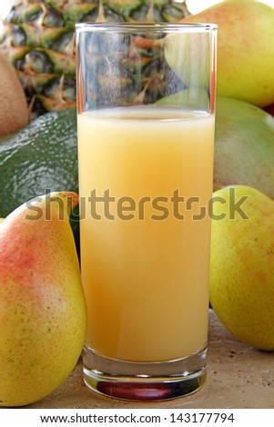 pears juice in a glass