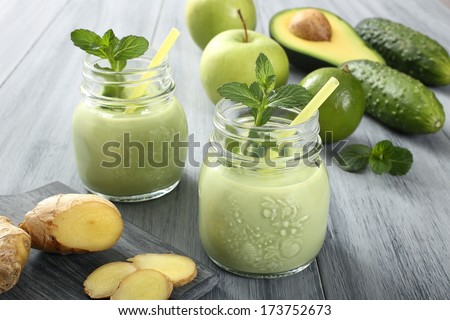 Smoothie Fruit And Vegetables Color Green