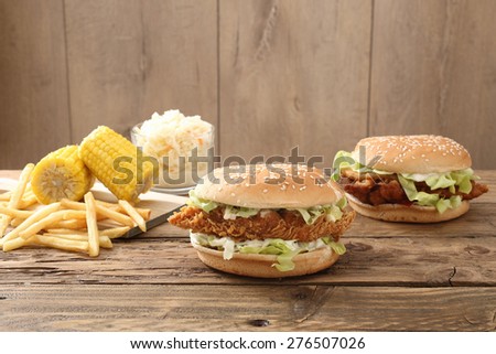 fried chicken hamburger