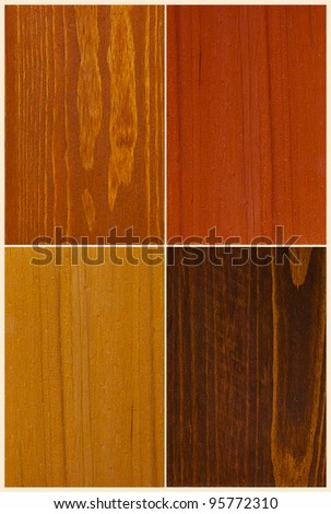 set of four wood color swatches texture