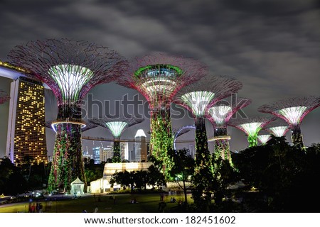 Singapore bay area Gardens by the bay Supertree Grove